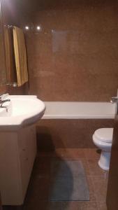 布拉加的住宿－Domus Bracari，浴室配有盥洗盆、卫生间和浴缸。
