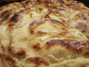 a close up of a cheese pizza at Vulture Centre Eastern Rhodopes in Madzharovo