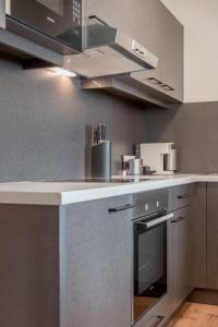 Kuchyň nebo kuchyňský kout v ubytování Apartmenthaus Enzian Hochsölden