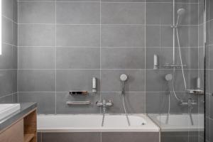 Koupelna v ubytování Apartmenthaus Enzian Hochsölden