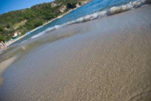 an aerial view of a beach with the water at Hotel Baia Imperiale in Campo nell'Elba