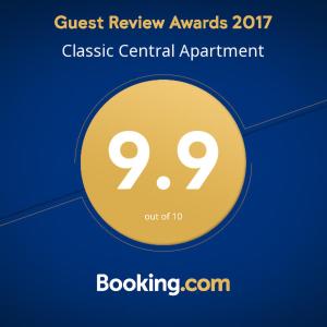 Classic Central Apartment tanúsítványa, márkajelzése vagy díja