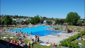 a large crowd of people in a swimming pool at A&K Guest House in Sandweiler