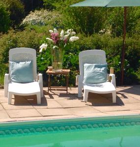 Swimmingpoolen hos eller tæt på Domaine Charente - Familyroom Gypsy with garden (with external toilet & shower house)