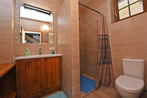 a bathroom with a toilet and a shower at Sodyba Latkrantė, Druskininkai in Latežeris +81 photos