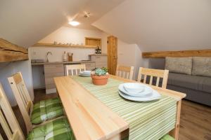 Kuchyň nebo kuchyňský kout v ubytování TriSa apartments Bohinj
