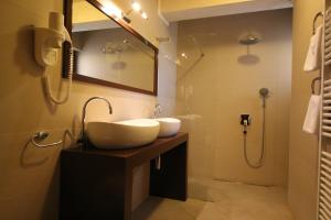 a bathroom with a sink and a shower at Casa Alice in Rovinj +25 photos