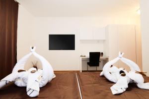 TV a/nebo společenská místnost v ubytování Gästezimmer Hurem