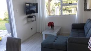 a living room with a couch and a tv at 29 Carissa Street in Somerset West