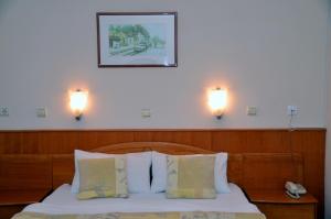 Un pat sau paturi într-o cameră la Garni Hotel Lake