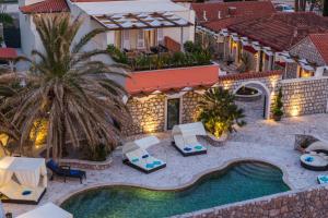 an aerial view of a resort with a swimming pool at Villa Diamond in Mlini