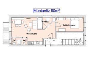 een plattegrond van een huis bij Haus Ursula in Kals am Großglockner