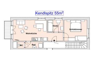 a floor plan of a house at Haus Ursula in Kals am Großglockner