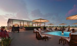 a rendering of a resort with a swimming pool at The Jung Hotel and Residences in New Orleans