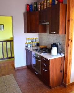 Virtuvė arba virtuvėlė apgyvendinimo įstaigoje Zofijówka