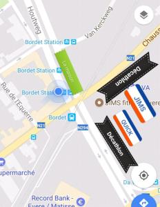 eine Karte der Friseurstation und der breiteren Stationen in der Unterkunft Private Studio Brussels Airport in Brüssel