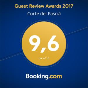 萊切的住宿－Corte del Pascià，黄色圆圈,带文字客人评语咖啡德尔面食奖