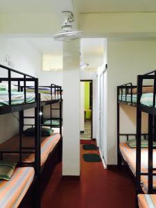 เตียงสองชั้นในห้องที่ Colombo Downtown Monkey Backpackers Hostel