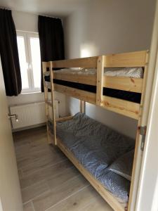 a couple of bunk beds in a room at Villa Einstein Apartments in Antwerp