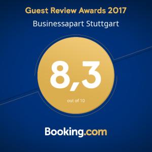 Certifikát, hodnocení, plakát nebo jiný dokument vystavený v ubytování Businessapart Stuttgart