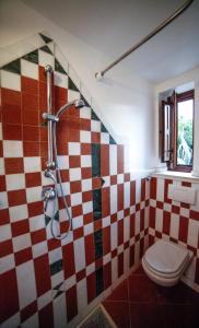 a bathroom with a shower and a toilet at Il Carretto Taormina Center in Taormina
