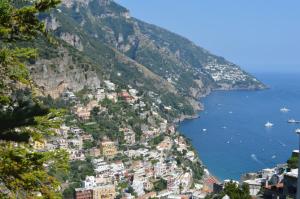 a view of the amalfi coast of positano at La Casarella Apartment Positano - Stunning View in Positano
