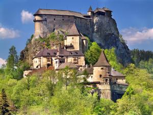 a castle perched on top of a mountain at Apartment Skurčák in Zuberec