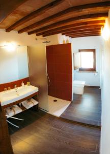 a bathroom with a sink and a toilet at SommaVilla B&B in Vicchio