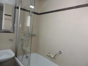 倫策海德的住宿－Sursilvana 18 (317 Ma)，带淋浴和盥洗盆的浴室