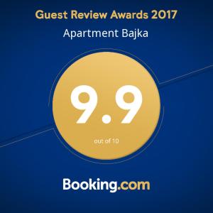 Apartment Bajka的证书、奖牌、标识或其他文件