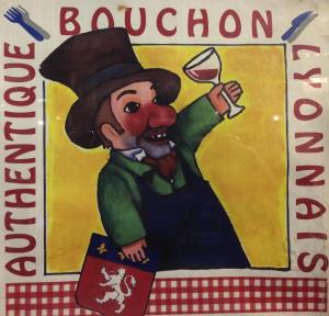 un dibujo de un hombre con una copa de vino en Studio Charme et Confort aux Cordeliers, en Lyon