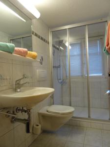 サース・アルマゲルにあるHaus Faderhornのバスルーム(トイレ、シャワー、シンク付)