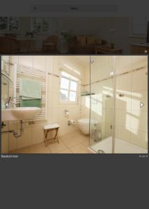 Kylpyhuone majoituspaikassa Schimmels Pension