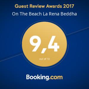 アリエントゥにあるOn The Beach La Rena Beddhaのビーチのラリーナベドリアでゲストレビュー賞を受賞したと書かれています
