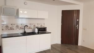 Kuchyň nebo kuchyňský kout v ubytování Apartament Centrum 1