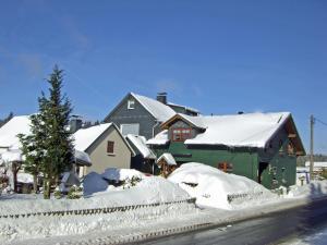 a group of houses covered in snow at Ferienwohnung Katrin Spindler in Ilmenau