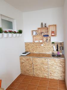 Kuchyň nebo kuchyňský kout v ubytování Apartman Lena