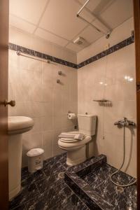 een badkamer met een toilet en een wastafel bij Hotel Steni in Stení Dhírfios