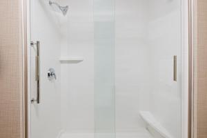 a shower with a glass door in a bathroom at Holiday Inn Express & Suites - Columbus Airport East by IHG in Columbus