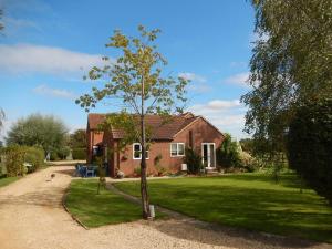 a small tree in front of a house at The Paddock at Peacock Farm near Belvoir Castle in Redmile