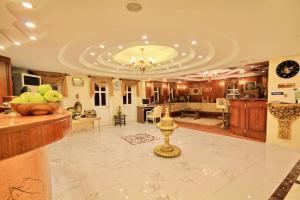 イスタンブールにあるホテル ヒストリアのキッチン、リビングルームが備わる広い客室です。