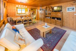TV a/nebo společenská místnost v ubytování Chalet Sven & Marc Grächen, Niedergrächen Vallis