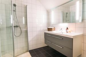 Koupelna v ubytování Lofoten Apartments + 37 fotografií