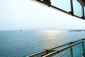 a view of the ocean from a cruise ship at Daios Luxury Living in Thessaloniki