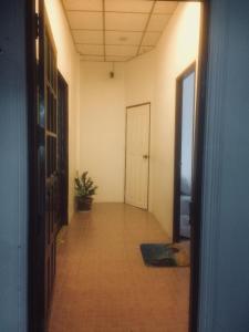 an empty hallway with a door and a plant at Hero Phuket in Nai Yang Beach