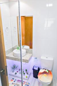 Koupelna v ubytování Cantinho do Sossego