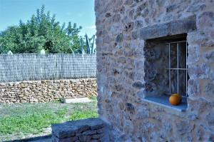 サン・フランセスク・ハヴィエルにあるSiamoformentera Analissaの石壁の窓に座るオレンジ