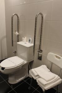 a bathroom with a toilet and a sink at Hotel São Francisco in Leiria
