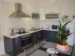 Кухня или мини-кухня в Kanellos luxury apartments

