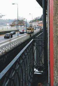 a view of a bridge with cars on a highway at Lost Apartments in Porto